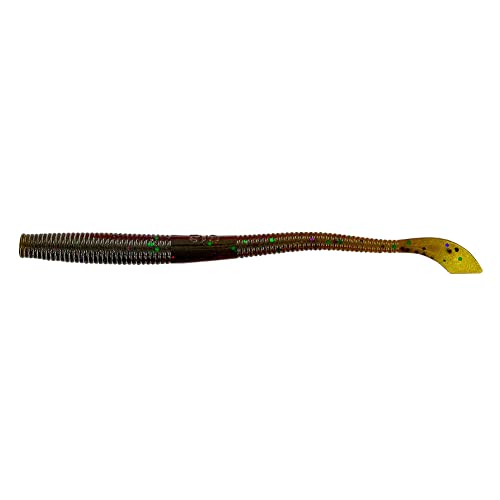 5" Kut Tail Worm Fishing Lure - 10 Pack Green Pumpkin