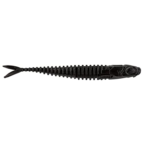 Paddle Shad Soft Plastic Fishing Lure - 3-Inch - Black - 5 Pack