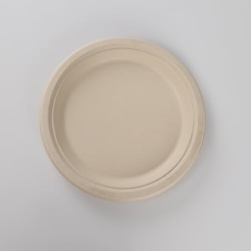 BETAWORLD 9-Inch Compostable Sugarcane Bagasse Plates 125 Pack - Heavy Duty, Leakproof, Microwave Safe, Eco-Friendly Disposable Dinnerware for Parties & Events