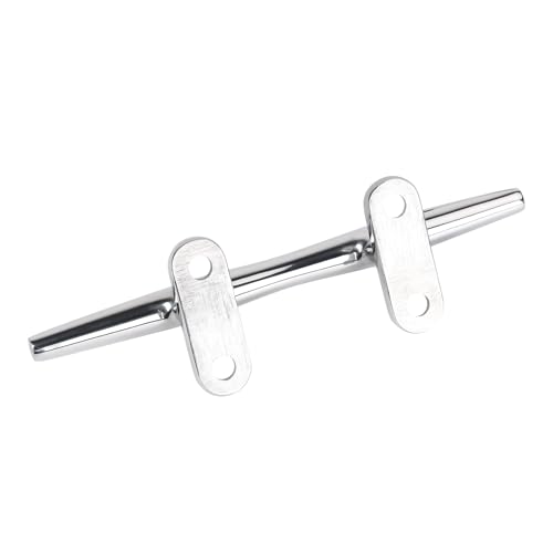 Hoffen 5 Inch Stainless Steel Boat Cleat 4 Pack Marine Dock Rope Fasteners