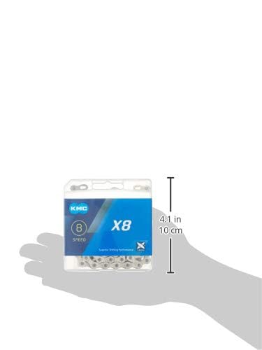 KMC X8 8-Speed Bicycle Chain Silver 116 Links High-Performance Drivetrain