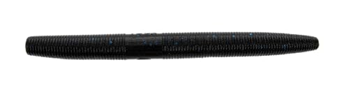 5" Fat Senko Soft Plastic Fishing Bait - Black with Blue Flake (10 Pack)