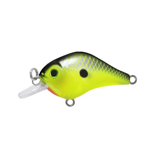 Micro-Crankbait Fishing Lure - 1.5 Inch, 1/8 Oz, Chartreuse Shiner