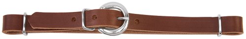 Brown Leather Curb Strap with Nickel Plated Buckles - 5/8"