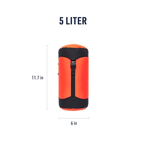 Sea to Summit 5L Lightweight Compression Sack Space-Saving Travel & Outdoor Storage Spicy Orange
