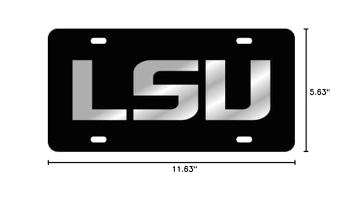 LSU Tigers Black Laser Cut License Plate - Standard Size