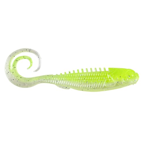 Eye-Candy Grub Soft Bait - 3" Chartreuse Shad, 5 Pack