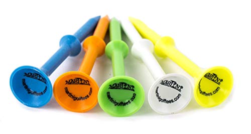 Durable Plastic Golf Tees - 3.25 Inch Step-Up Tees (5 Pack)