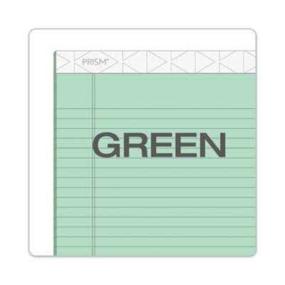 TOPS Prism Plus 100% Recycled Legal Pad, 8-1/2 x 11-3/4 Inches, Perforated, Green, Legal/Wide Rule, 50 Sheets per Writing Pad, 12 Pads per Pack (63190)