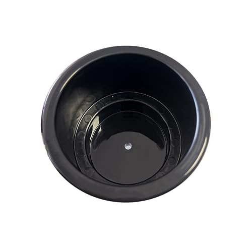 Black Plastic Cup Holder - 4 PCS Recessed Drink Holders with Drain