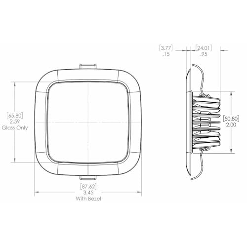 Square LED Downlight with RGBW Spectrum - 3.45" x 3.45"