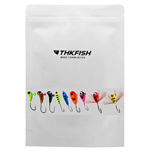 Ice Fishing Jigs Kit - Glow Lure Heads for Panfish & Walleye - Color D-9pcs