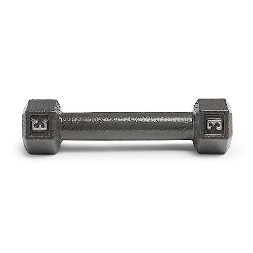 3 lb Cast Iron Hex Dumbbell - Individual Weight for Full Body Workout
