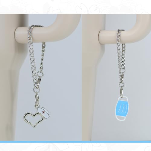 Nurse Theme Charms for Stanley Cup - Silver Water Tumbler Pendant