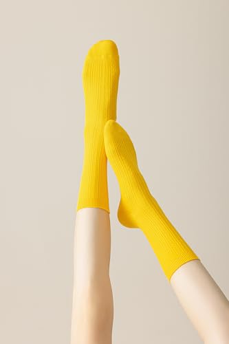Women's Casual Bamboo Viscose Socks - 1 Pair Yellow