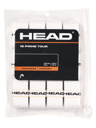 HEAD Prime Tour Overgrip White 12-Pack Tennis & Racquet Sports Accessories