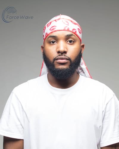 Silky Designer Durag with Kiss Pattern - 1pc