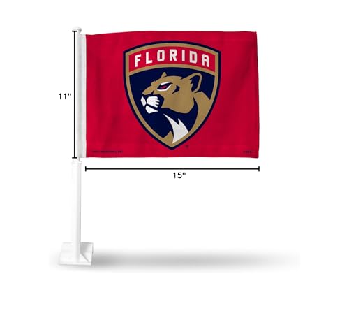 Florida Panthers Car Flag with Pole - 11x15 Inches Sports Team Banner