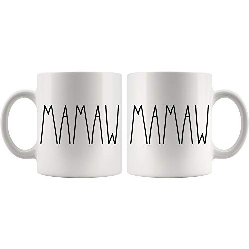 IRIDESCENT Mamaw Mug 11oz White Coffee Cup Gift for Christmas, Birthday, Mother's Day