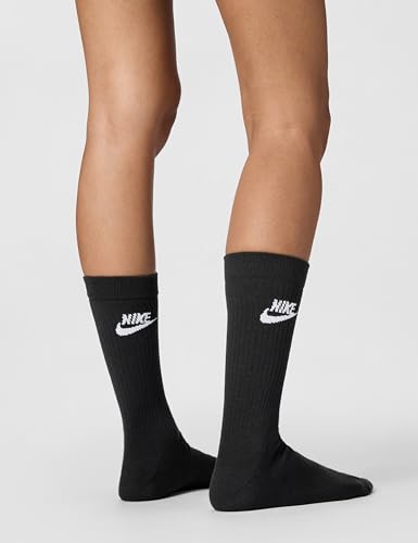 Nike Dri-FIT Everyday Essential Crew Socks Large Black/White Pack of 3