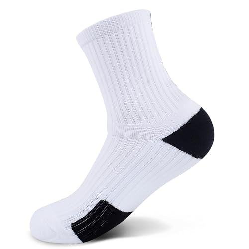 Kids Athletic Crew Socks for Baseball, Soccer, Basketball - Ages 4-16