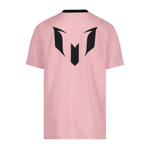 Messi Youth Loose-Fit V-Neck Logo T-Shirt - Candy Pink, Size 6
