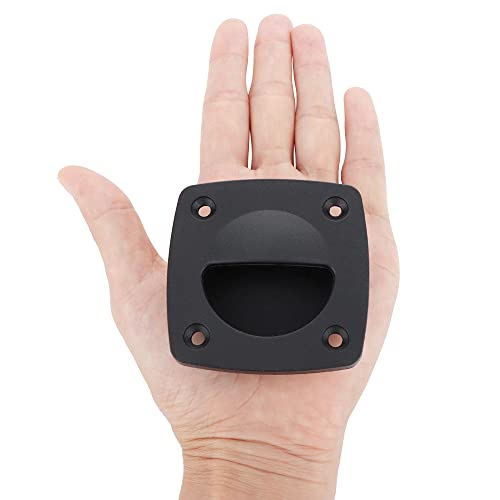 Nylon Square Flush Pull Handle - Marine Grade, Black - 2 Pack