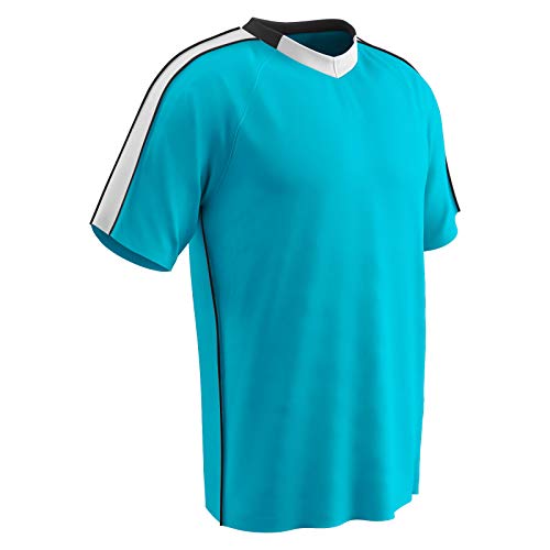 Champro Men's Mark Lightweight Soccer Jersey - Medium Neon Blue & White