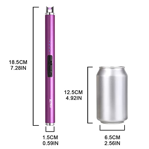 USB Rechargeable Electronic Arc Lighter - Windproof Flameless - Purple