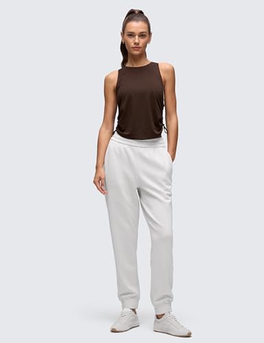 CRZ YOGA Pima Cotton Ruched Tank Top - Medium / Hot Fudge Brown