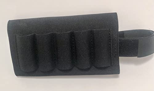Shotgun Buttstock Shell Holder - 5-Round Elastic Ammo Pouch for 12/20 Gauge