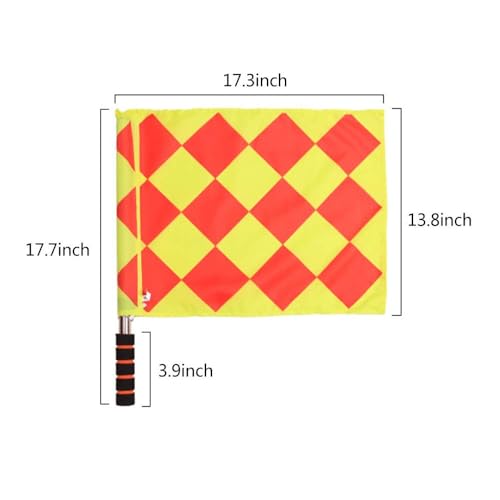 Soccer Referee Flags with Metal Pole and Foam Handle - 45cm