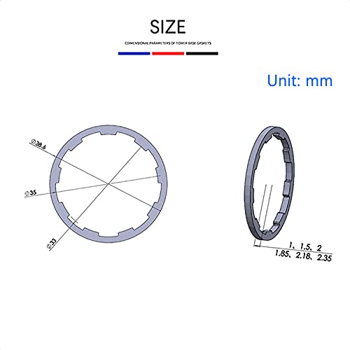 Bicycle Grooved Hub Washer Spacer Gasket for MTB/Road Bike - 1.85mm