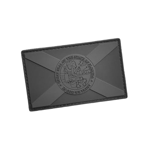 LegEeron Blackout Florida PVC Patch - Subdued Morale Patch with Hook & Loop Backing