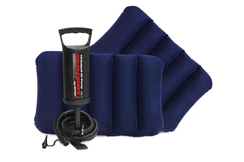 Intex Queen Size Dura-Beam Air Mattress with Inflatable Pillows & Hand Pump