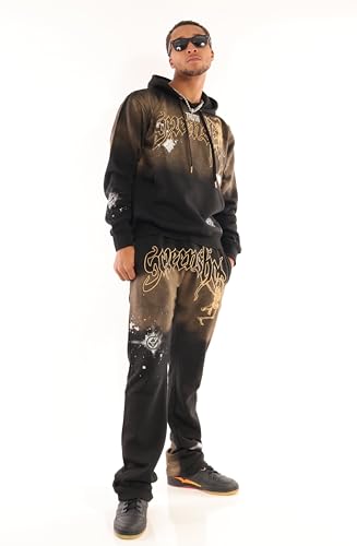 Screenshot Fleece Hoodie 5202 Mens Urban NYC Graffiti Oversized Fleece Sweatshirt XS-Xl Black