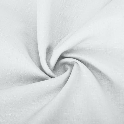 Women's Casual Lightweight V-Neck Linen Shirt - Large / White