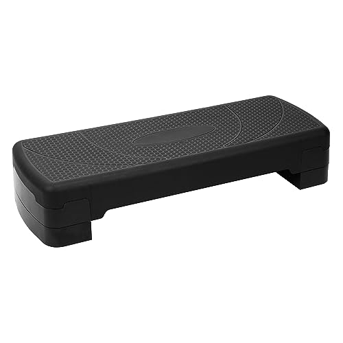31-Inch Aerobic Step Platform Trainer with Adjustable Risers - Black