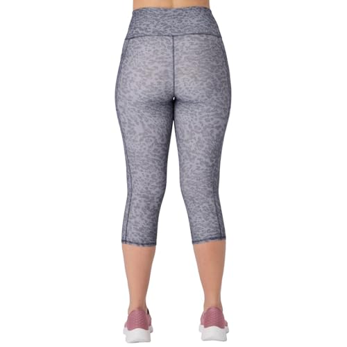 High Waisted Capri Pants for Women - Asphalt Cheetah