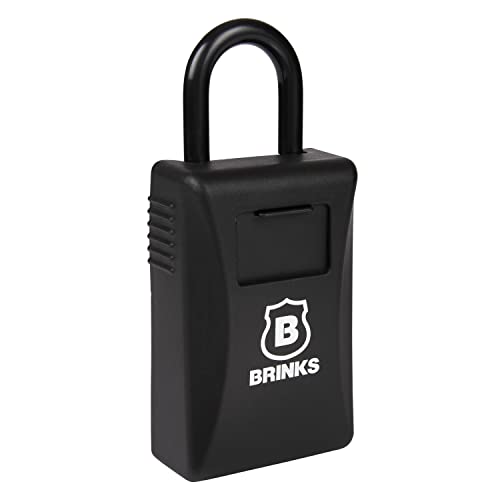 BRINKS - 79mm Outdoor Lock Box - 4-Dial Resettable Combination - Increased Security with Hardened Steel Shackle, Black