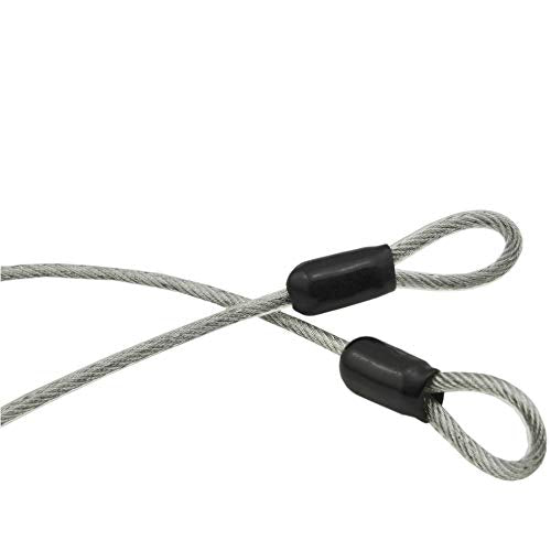 Braided Steel Security Cable - 3mm Double Loop, 7ft Length