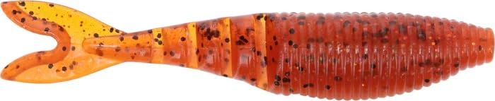 4-Inch Zako Vibrating Jig Trailer - Fire Craw - 6 Pack