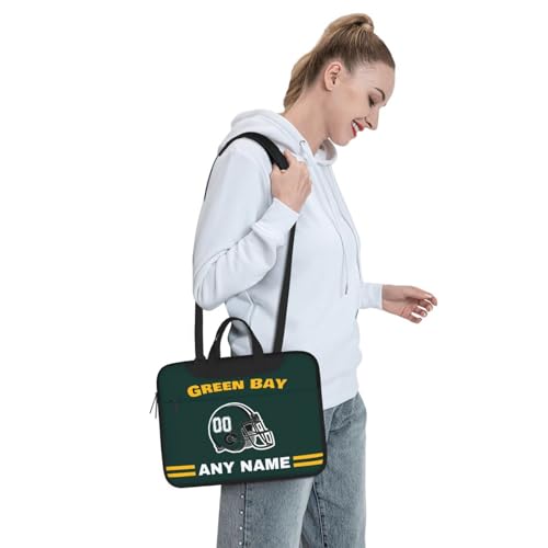 Personalized Football Laptop Bag - Custom Name & Number - Green Bay