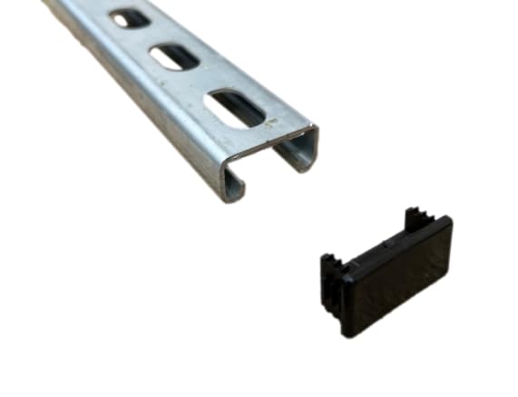 Low Profile Plastic Safety End Caps for Unistrut Channel Short Black (13/16" x 1-5/8") (10)