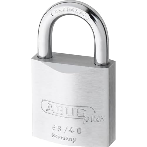 ABUS 88/40 Stainless Brass Lock with 2 Keys for Outdoor, Storage, Gate, 1.58in (40mm) Wide, Keyed Different