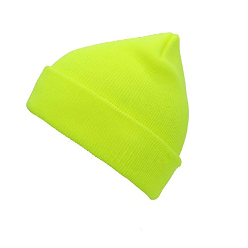 Knit Cuffed Halloween Beanie for Women, Men & Youth - One Size Fluorescein