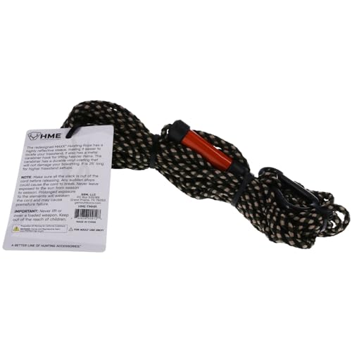 25-Foot Hunting Hoist Rope with Reflective Wrap and Silent Carabiner Hook