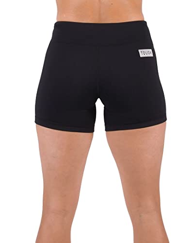 Lightweight Women's 3" Running & Volleyball Shorts with Zip Pocket - Black, Medium