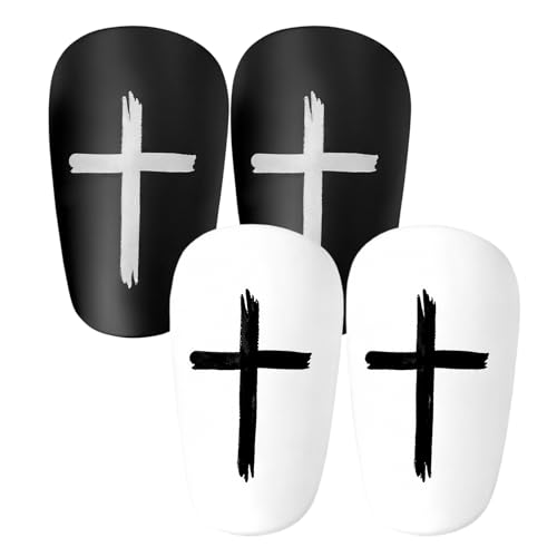 Mini Soccer Shin Guards - 2 Pairs Lightweight Protection - White+Black