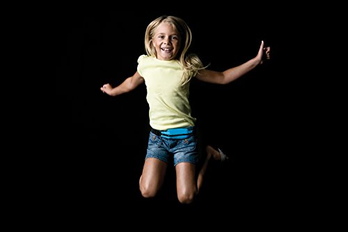 Kids Pocket Belt - Expandable, Adjustable, No Bounce - Black with Black Zipper